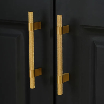 Brass Knurled Cabinet Handle – Modern Drawer Pull