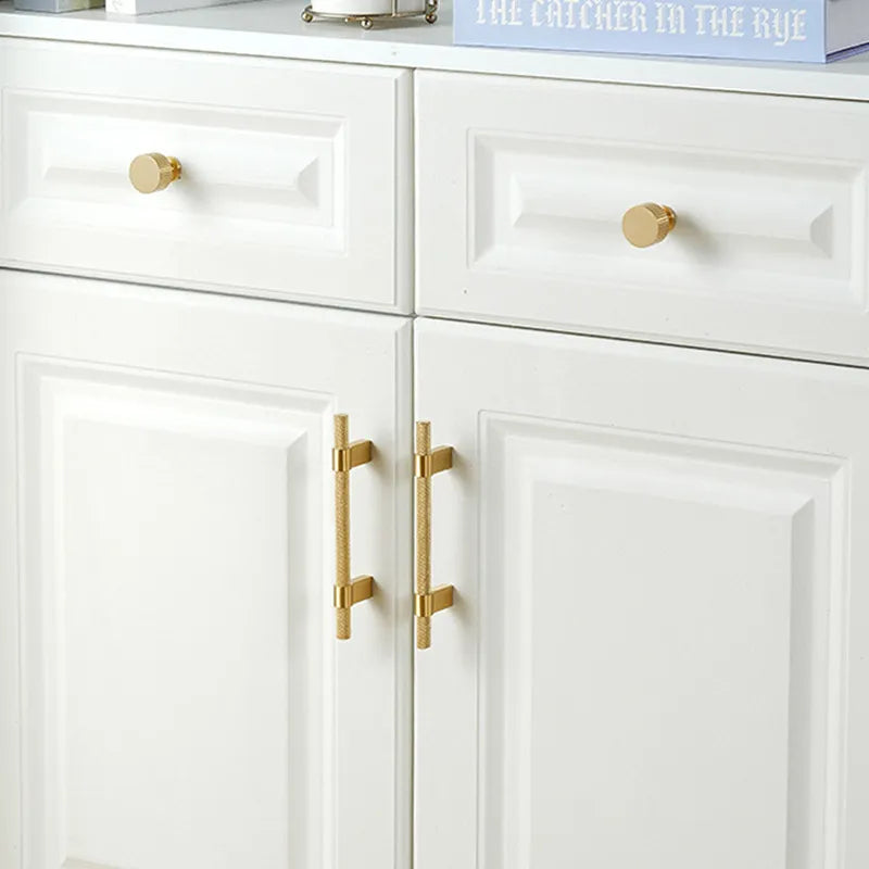 Brass Knurled Cabinet Handle – Modern Drawer Pull