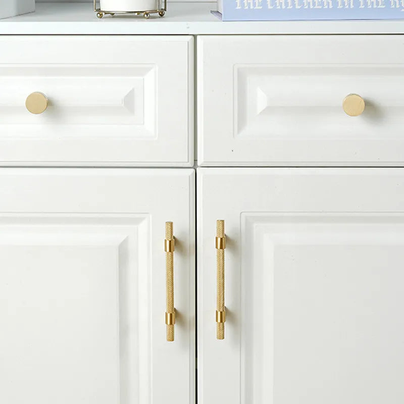Brass Knurled Cabinet Handle – Modern Drawer Pull