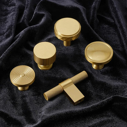 Brass Knurled Cabinet Handle – Modern Drawer Pull