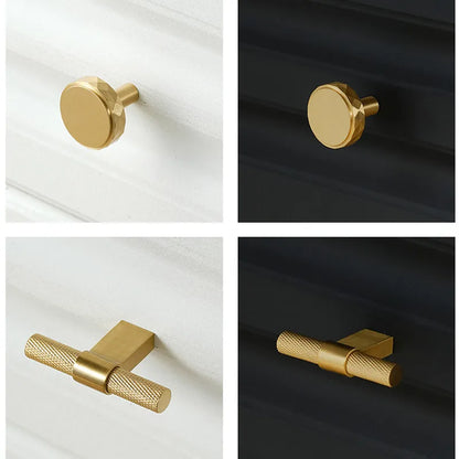 Brass Knurled Cabinet Handle – Modern Drawer Pull
