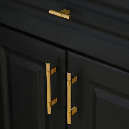 Brass Knurled Cabinet Handle – Modern Drawer Pull