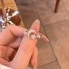 Chic Star Moon Rhinestone Ring, Retro & Minimalist Style, Daily Party Wear, Ideal Ramadan Gift