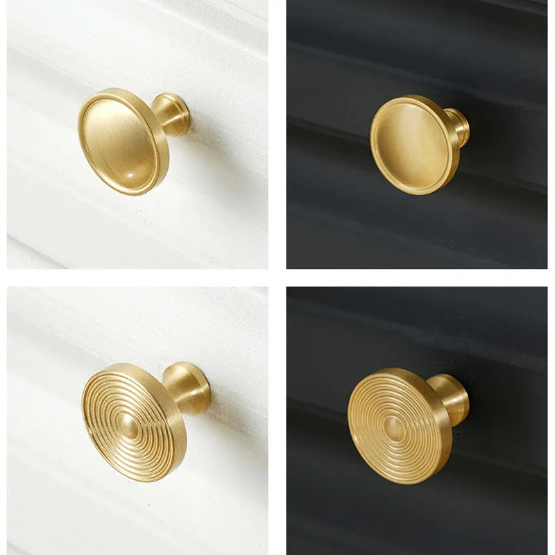 Brass Knurled Cabinet Handle – Modern Drawer Pull